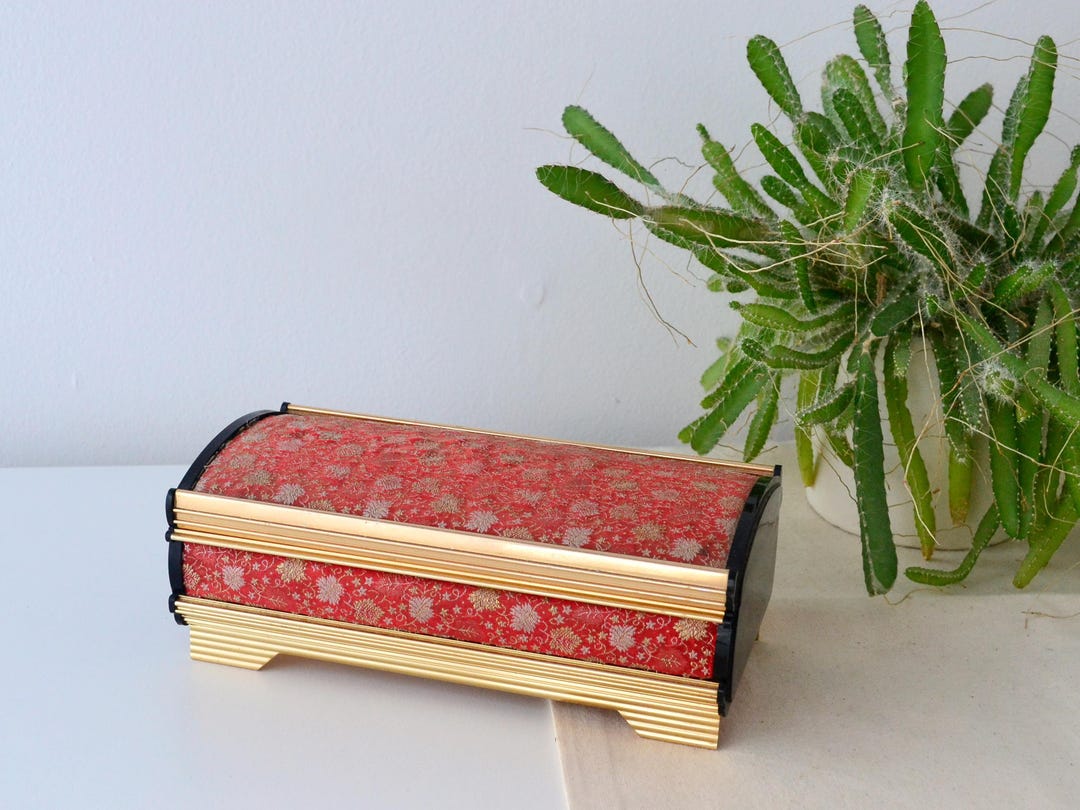 Vintage Lady Mate Red Music Box, Japanese Music Jewelry Box, 1970