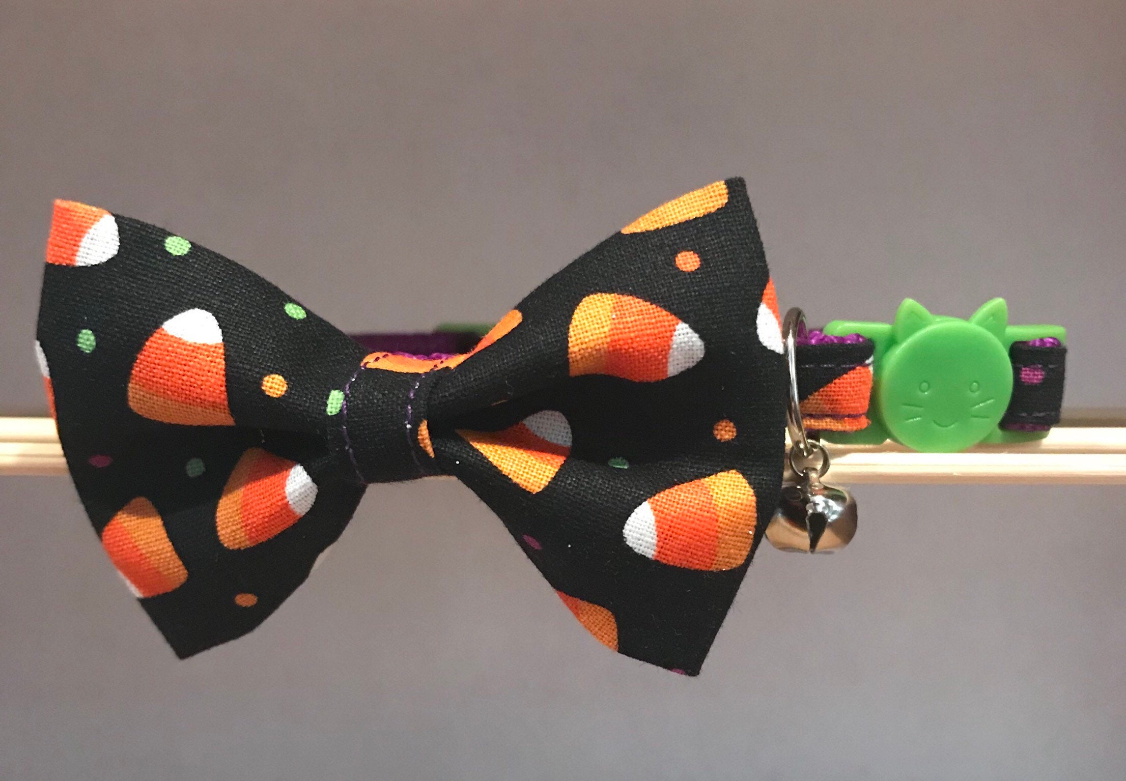 Halloween Cat Collar with Bow Tie Sugar Rush Etsy