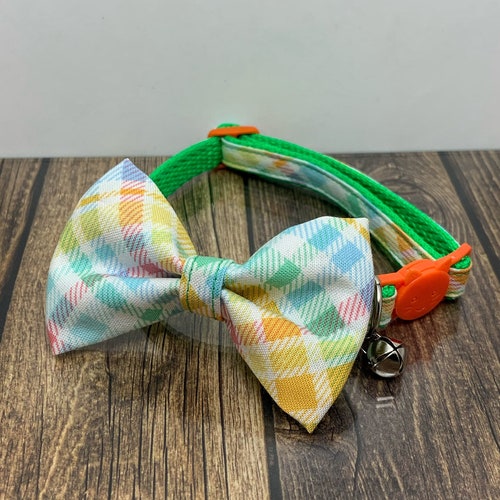 Halloween Cat Collar With Bow Tie plaidoween Etsy