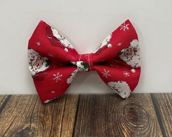 Christmas Dog Bow Tie - "Santa Paws"  / Puppy Bow Tie / Holiday Dog Bow Tie