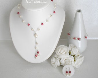 Bora Bora 3 piece ivory and red wedding set