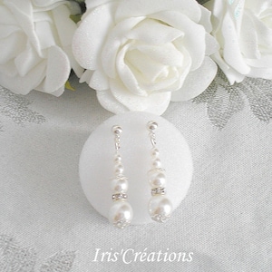 Sofia Pearl rhinestone and white renaissance earrings ref