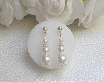 Nouméa pearl white earrings