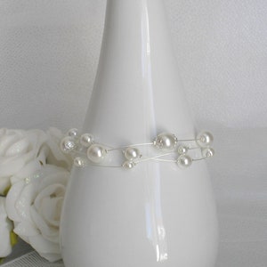 Nouméa Wedding bracelet in pearly white pearls