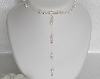 Back Anabella pearls rhinestone ivory powder rose swarovski crystal jewelry