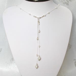 Bijou de dos Diana perles strass et blanches image 1