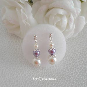 Earrings Gina pearls renaissance white and parma