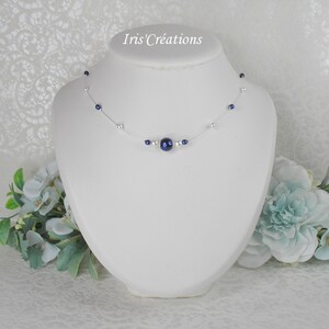 Halskette Kinderhochzeit Sissi weiß und mitternachtsblau