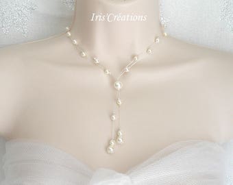 Wedding necklace Bora Bora ivory beads