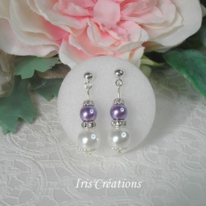 Earrings Bora Bora Strass white pearls and parma