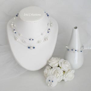 Adornment Wedding Romancia 3 pieces white blue crystal night of swarovski and rhinestones image 1