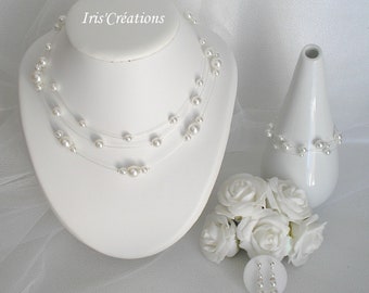 Parure Mariage Nouméa en perles nacrées blanches