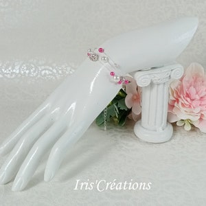Parure Strass Rose Fuchsia Blanc Sur Métal Argenté Sans Nickel - Bijou Fantaisie Neuf Avec étiquettes