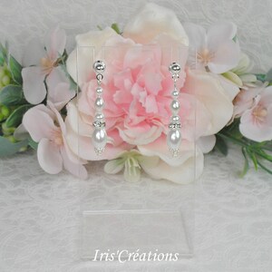 Earrings ref Maéva white and rhinestones
