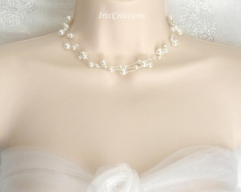 Mathilda bridal white pearls