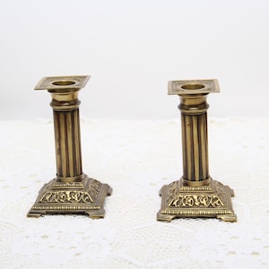 pair brass candlestick, vintage candlestick, home candlestick