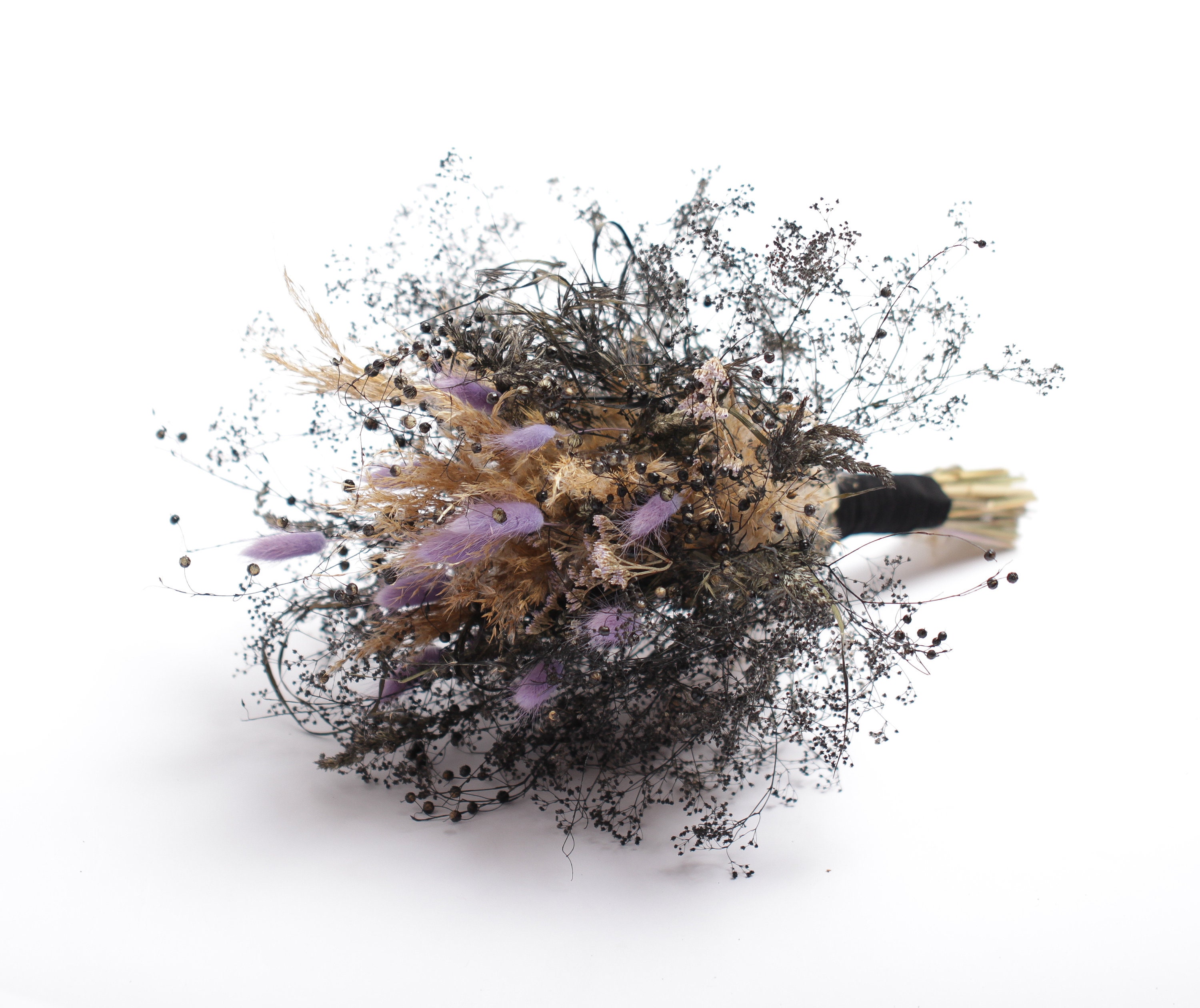 Dried black wildflower bouquet natural home decor Etsy