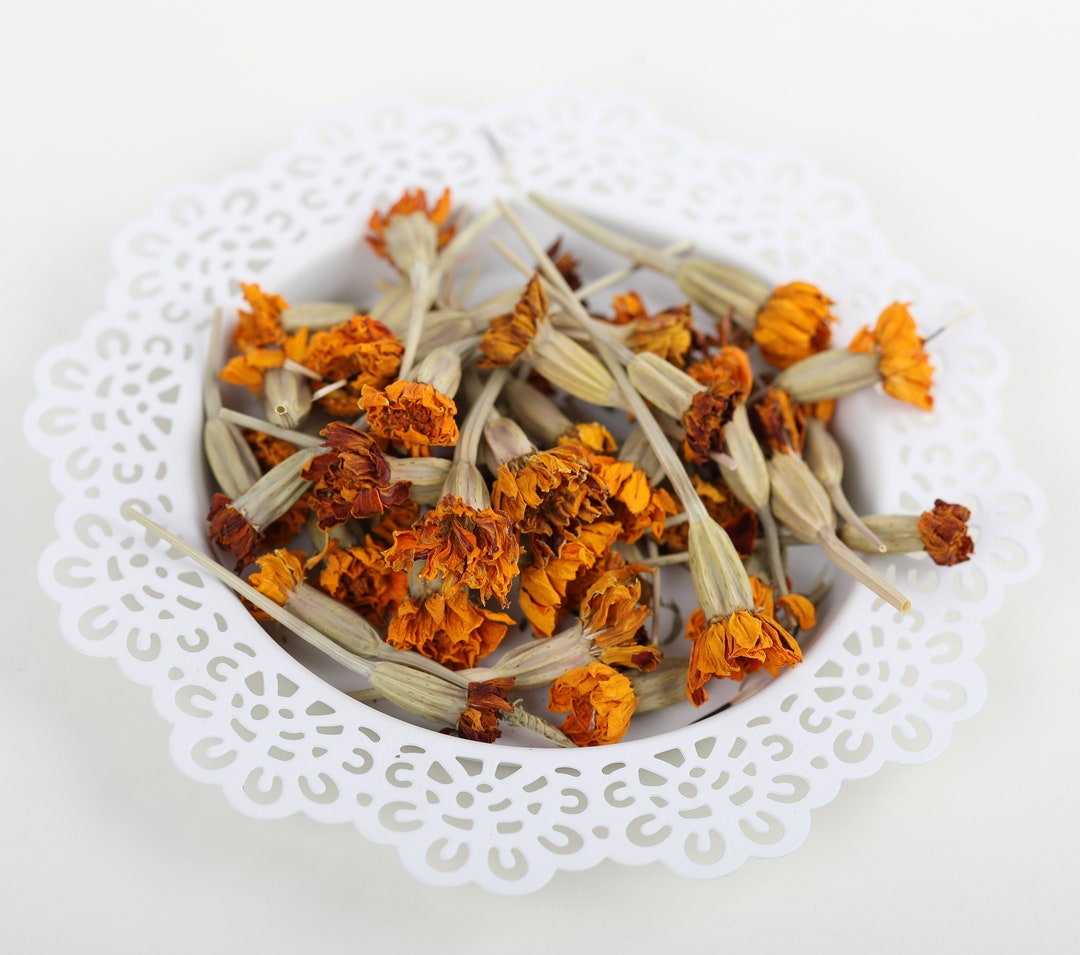 50 Dried Marigold Flowers, Dry Marigold Flowers, Dried Organic Marigold