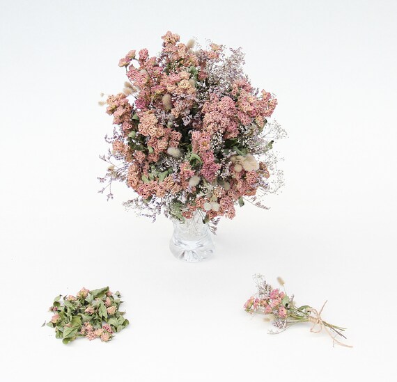 Dusty Rose Dried Flower Bouquet Vase Filler Natural Home Etsy