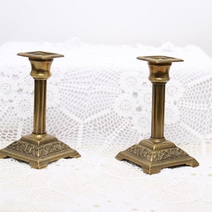 pair brass candlestick, vintage candlestick, home candlestick