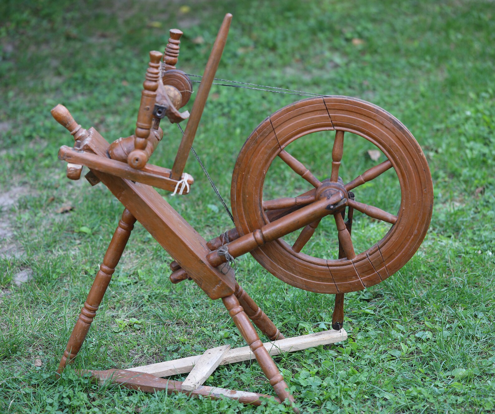 Spinning Wheel Vintage Wood Tool Wooden Spindle Decorative Etsy