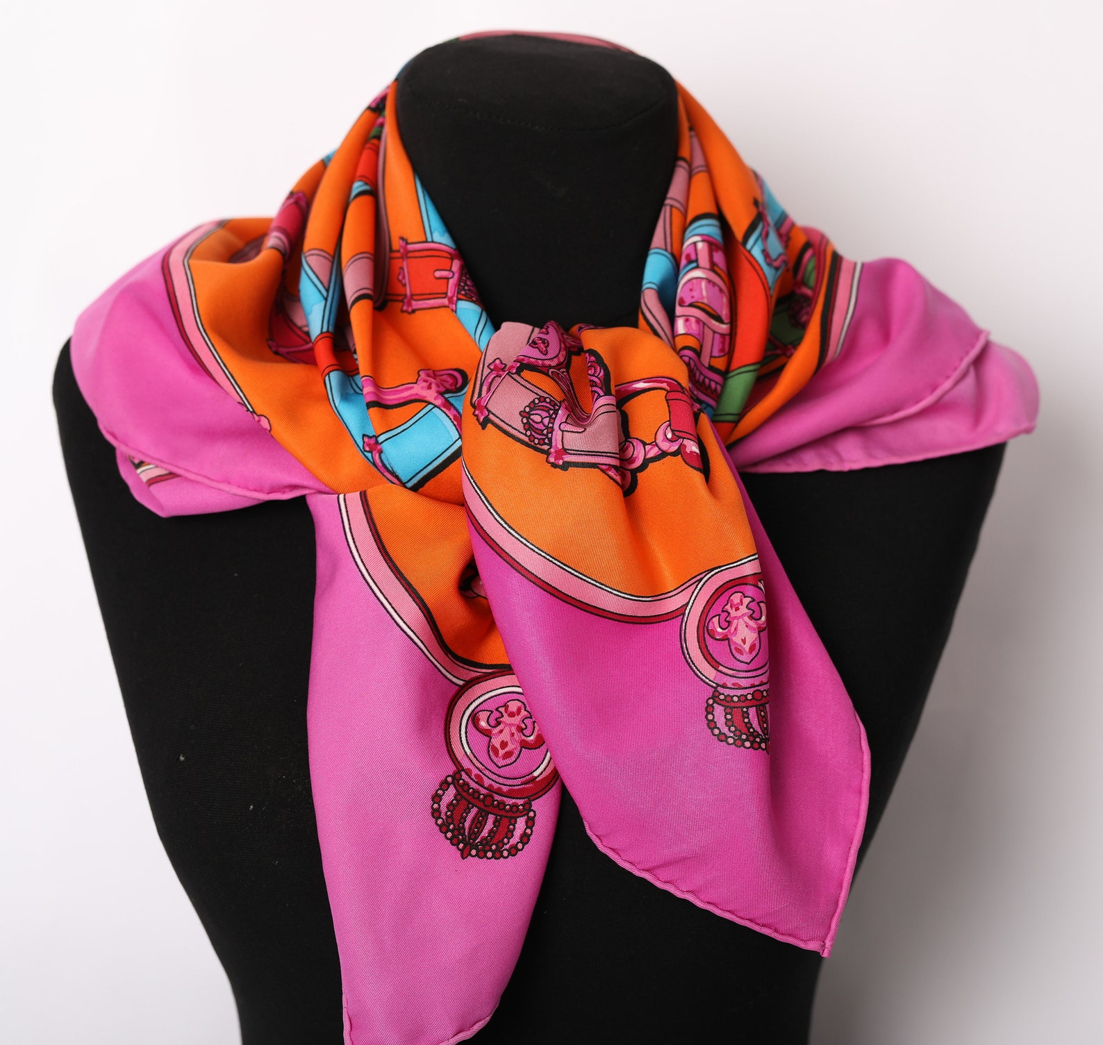 Hermes Paris Vintage Silk Scarf women Silk shawl Headscarf Etsy