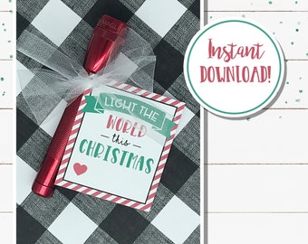 Light the World Christmas Gift Tags DIGITAL DOWNLOAD