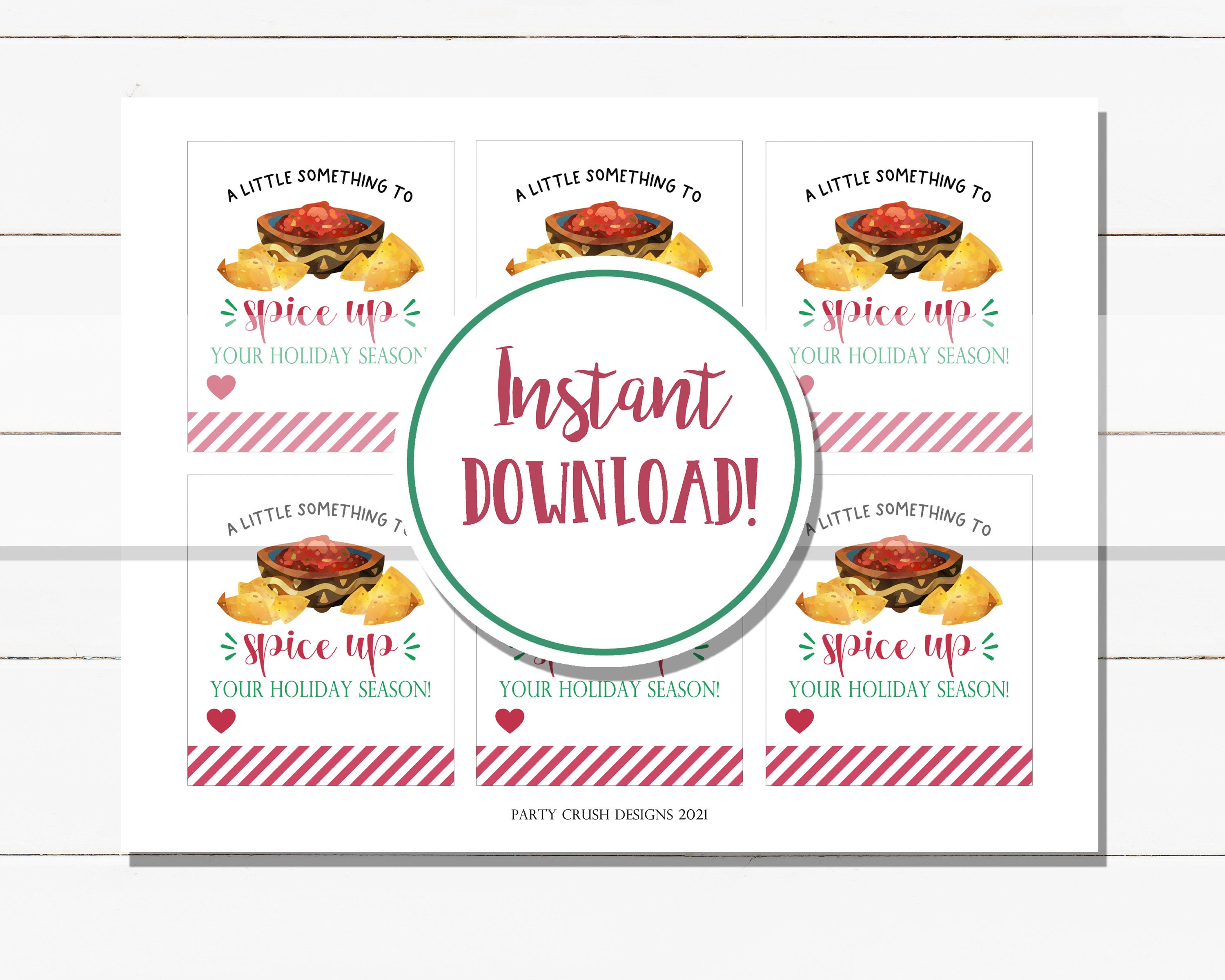 Salsa Holiday Gift Tag Etsy