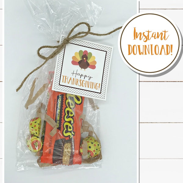 Thanksgiving Treat Gift Tags DIGITAL DOWNLOAD