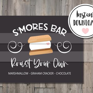 S&#39;mores Bar Sign DIGITAL DOWNLOAD