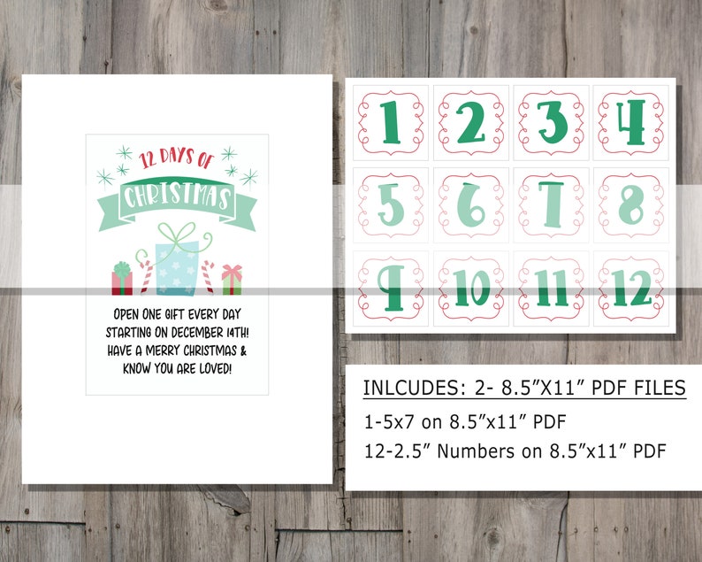12 Days of Christmas Color Version DIGITAL DOWNLOAD - Etsy
