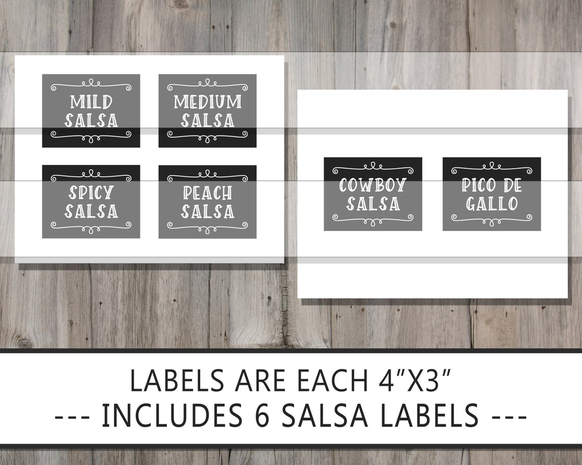 Salsa Bar Sign and Labels DIGITAL DOWNLOAD Etsy