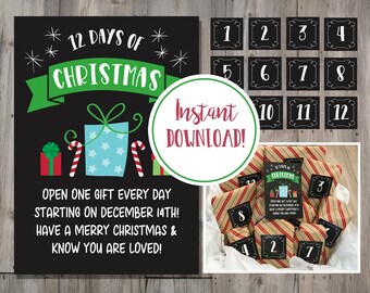 12 Days of Christmas Printable DIGITAL DOWNLOAD