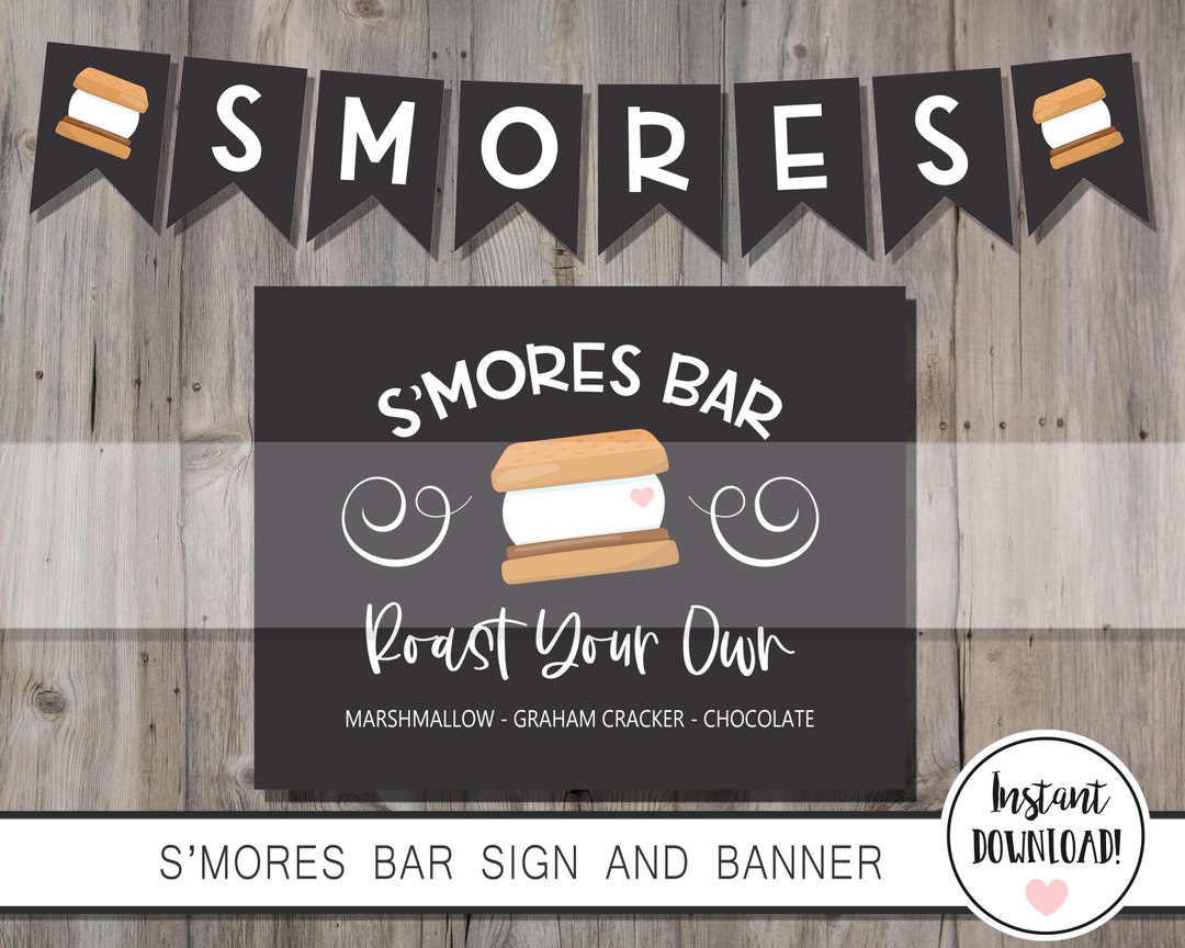 Smores Bar Sign and Banner DIGITAL DOWNLOAD - Etsy
