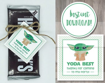 Yoda Best Party Favor Tags DIGITAL DOWNLOAD