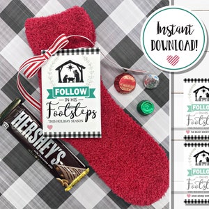 Follow In His Footsteps Gift Tags DIGITAL DOWNLOAD