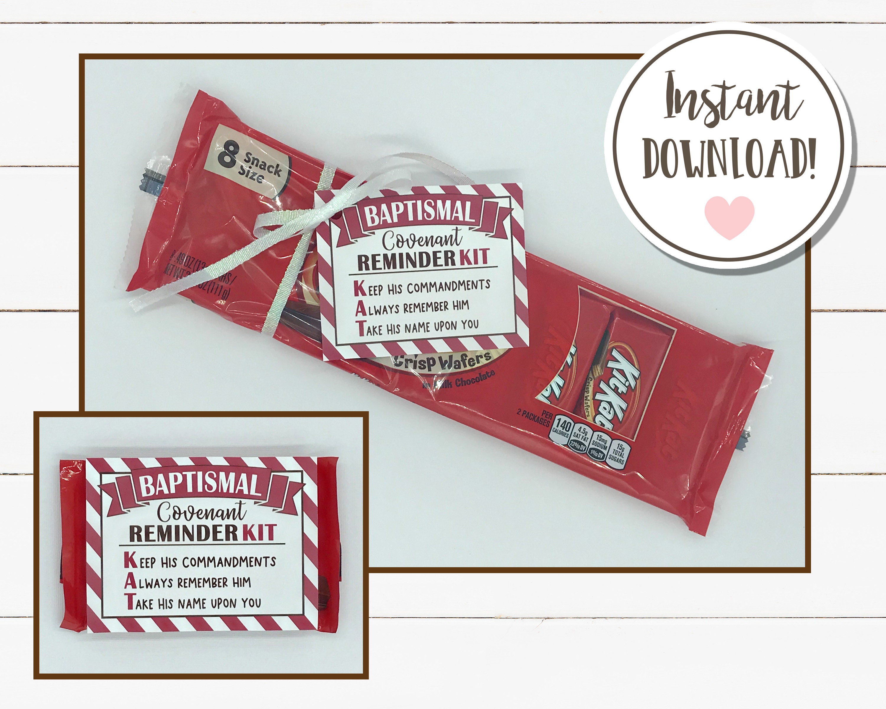 Kit Kat Baptismal Tag DIGITAL DOWNLOAD - Etsy