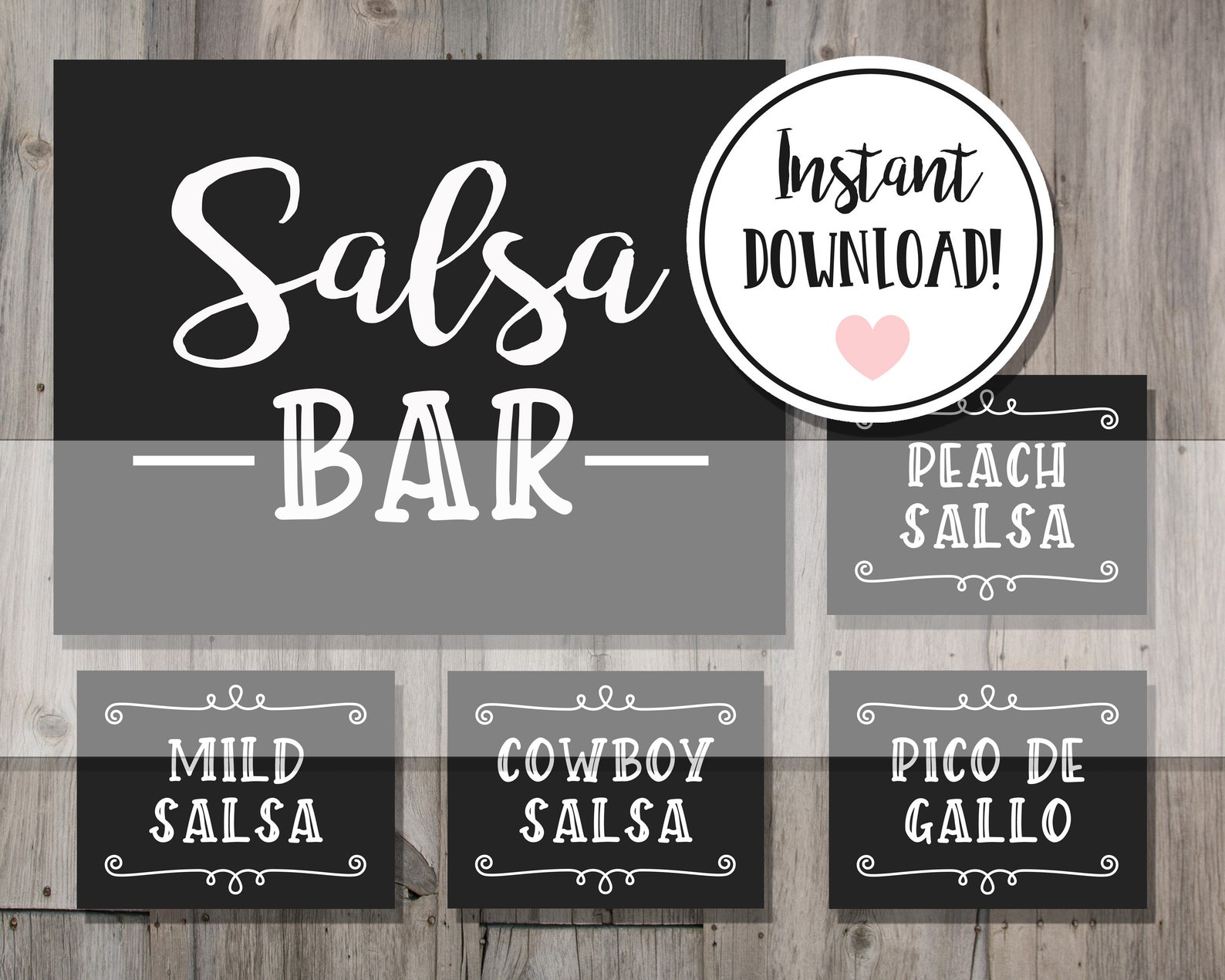 Salsa Bar Sign and Labels DIGITAL DOWNLOAD Etsy