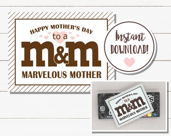 Mother's Day M&M Treat Tags DIGITAL DOWNLOAD