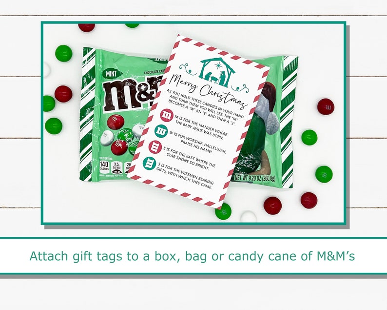 M&amp;M Christmas Nativity Printable - Etsy