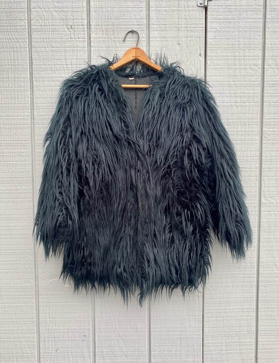 Vintage Black Shag Woman Jacket