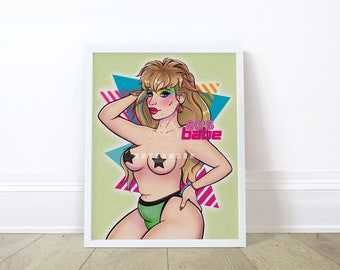 1980s Pinup Art, 80s Pinup Girl, Pinup Style, Vintage Inspired, Art Print, Pinup Art, Bombshell, Vintage, Retro Pinupgirlart