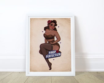 Leopard Print Pinup Art, Pinup Girl, Pinup Style, Vintage Inspired, Art Print, Fine Art Paper, Wall Art, Vintage, Retro