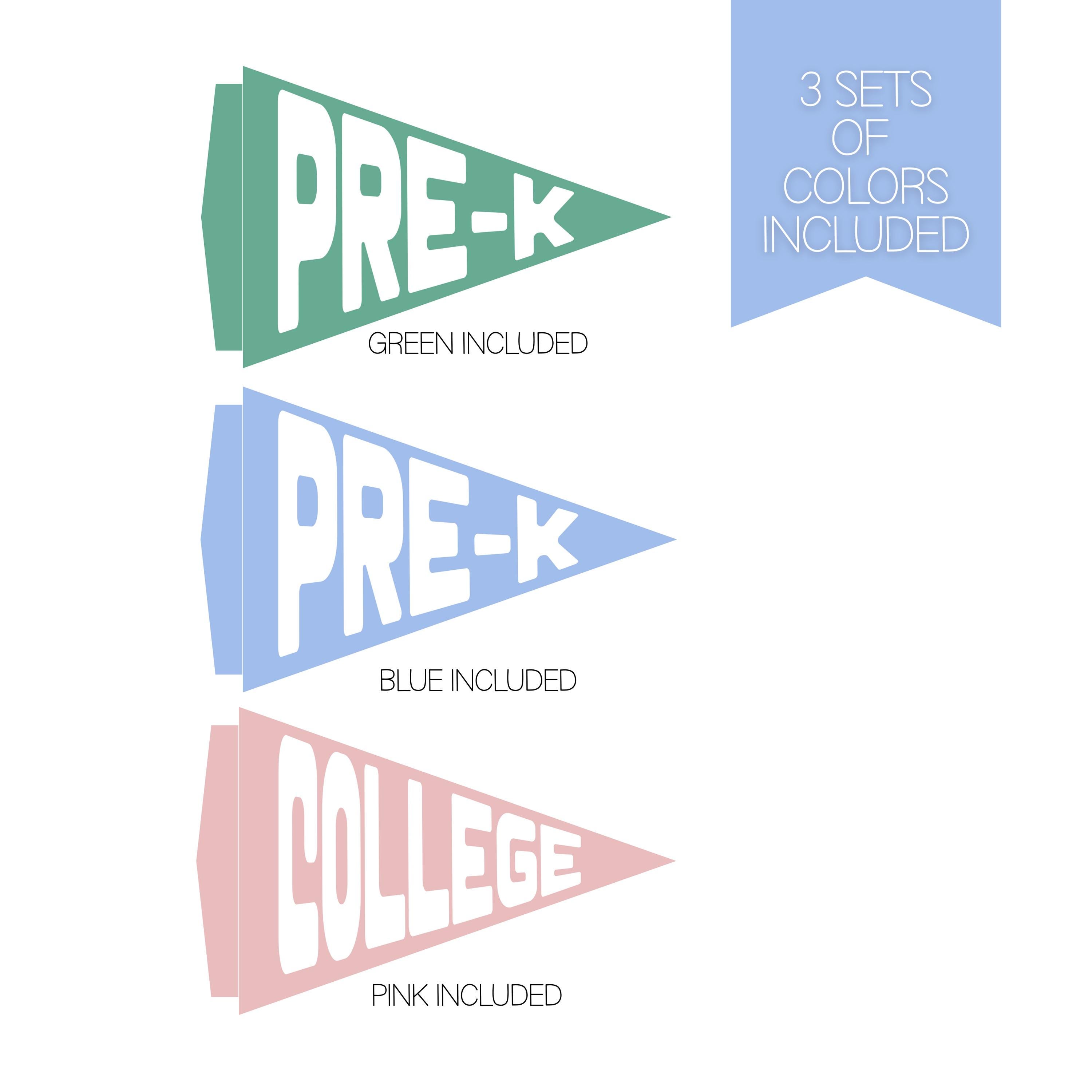 Printable School Grade Pennant Flags: Back to School Photo Prop ...