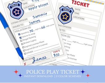 Juego de simulación de policía para niños: Multa por infracciones de tráfico (Descarga en PDF)