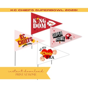 Kansas City Chiefs Pennant Flags: Super Bowl Party Decor (Digital Download)