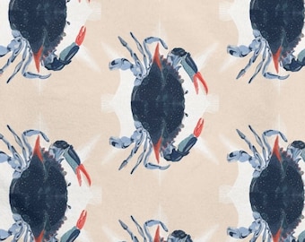 Coperta di peluche a forma di granchio blu, 2020, opera di BrightPopShop, disponibile in tre misure