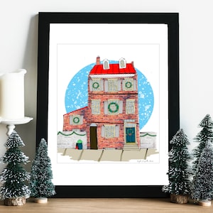 Old Town Alexandria- Duke Street Christmas, 8&quot; x 10&quot; framed print in choice of frame, gift ready!