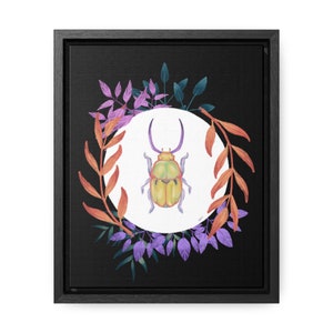 Beetle, Framed Canvas Print, 3 Sizes, by Kayla Cooper (BrightPopShop)