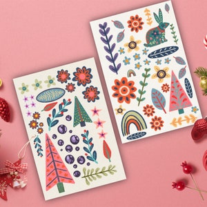 Christmas Folk Art Flash Sheets, 2021, Kayla Cooper/BrightPopShop